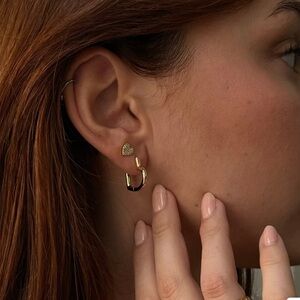 Gold Heart Hoop Earrings